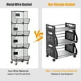 thumbnail image 5 of 3-Tier Rolling Stackable Vegetable Fruit Basket Utility Cart Rack, 5 of 8