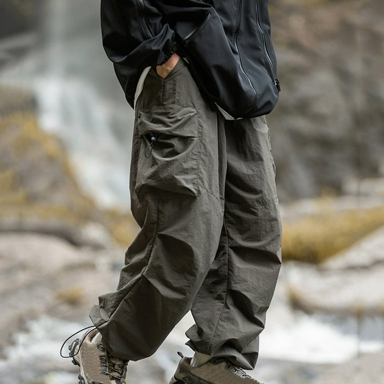 Penkiiy Y2K Men Casul Pants Gothic Baggy Cargo Sweatpants