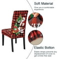 thumbnail image 5 of Christmas Chair Covers Set of 6 - High Stretch Removable Washable Seat Protector for Decoration - Santa Claus Theme Decor (Plaid, 6PC), 5 of 7