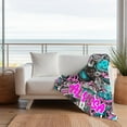 thumbnail image 5 of Graffiti Paint Blanket Personalized for Boys, Girls, Streetwear Style, Girlfriend Gift, Boyfriend, Brother, Son, Throw Blanket, Plush Light, 5 of 5
