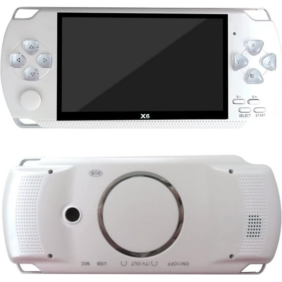 PSP Handheld Game Machine X6 Updated Version, 8GB , 4.3 inch High Definition Color Screen, Over 1200 Free Games