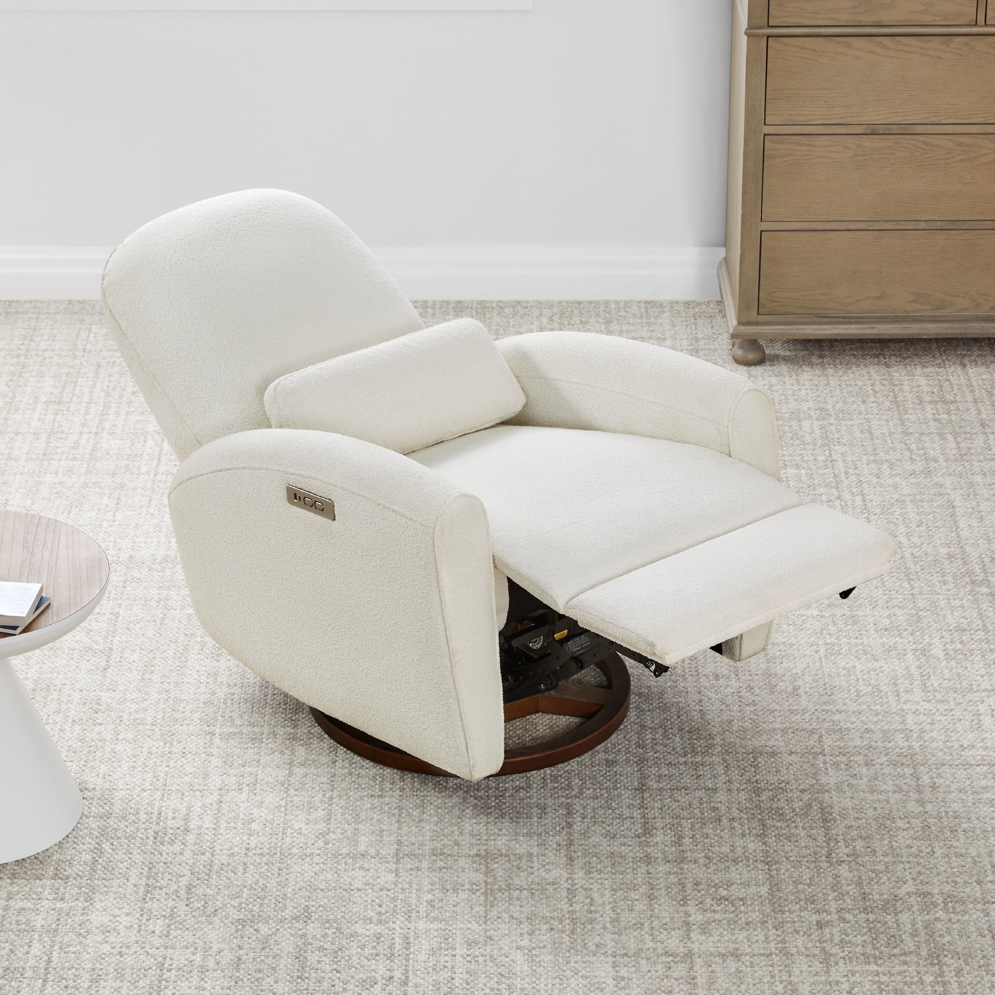 CHITA Power Swivel Recliner Nursery Chair with Pillow Lumbar Support