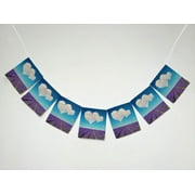 YKCG Lavender Blooming Scented Fields Purple Flowers Heart Shaped Love Banner Bunting Garland Flag Sign for Home Family Party Decoration