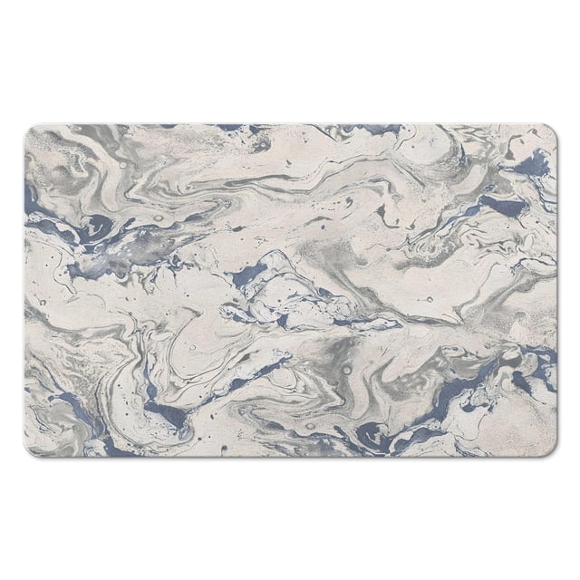 Soft & Long 20x32 inch Bath Rug Runner – Modern Marble Bath Mat, Luxury Non-Slip Microfiber Bathroom Rug, Perfect for Tub & Shower, Machine-Washable