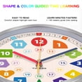 thumbnail image 2 of TIMESS 12" Kids Educational Wall Clock, Silent Analog Learning Clock, Silver, 2 of 7