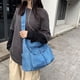 thumbnail image 1 of Mujeres Hombres Hobo Bag Cierre de cremallera Gran capacidad Casual Tote Bolso elegante Ocio Múltiples bolsillos Bolso de hombro para trabajo Camping Azul claro Fernando bolsos de hombro de las mujeres, 1 of 8