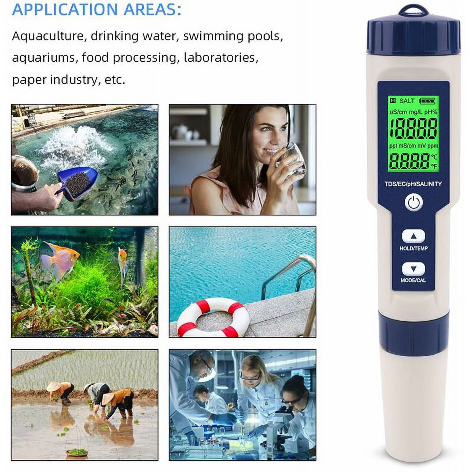 16 In 1 Drinking Water Test Kit - Hofun Professional Hardness Test Kit, Tap And Well Water Hardness Test Strips, Ph, Mercury, Lead, Iron, Copper, Chlorine, Chromium/Chromium,Ac