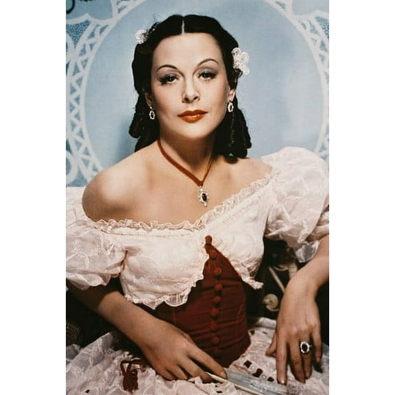 Hedy Lamarr Beautiful in Off Shoulder Dress 24x36 Poster