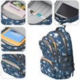 thumbnail image 4 of Dinosaur and Palm Navy Blue Pattern Cute School Backpack Bag with Padded Back and Adjustable Shoulder Straps 16.9 X 12.6 X 5.9 Inches, 4 of 5