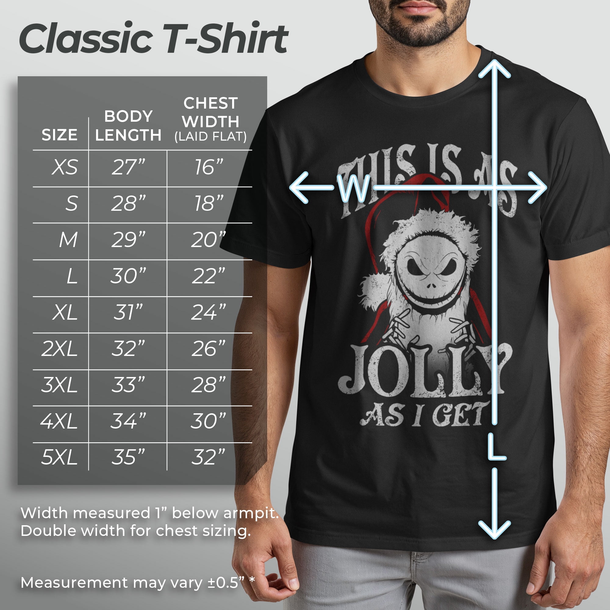 Men's The Nightmare Before Christmas This Is As Jolly as I Get Graphic Tee Black 2X Large