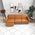 thumbnail image 4 of Lewis Modern Living Room Cognac Tan Leather Power Left-Facing Incliner Couch, 4 of 6