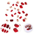 thumbnail image 4 of CIMAXIC 24 Patchs d'Ongles Rouges Faux avec Design Flocon de Neige pour Art des Ongles Matériau ABS 8cm à 7m, 4.33"X2.76"X0.71 Pouces, 4 of 5