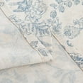 thumbnail image 3 of Kitchen Curtains Tier Curtains Linen Curtains Farmhouse Floral Blue Kitchen Cafe Curtains 36 Inch Length Small Rustic Country Curtains Rod Pocket Kitchen Curtain Set 2 Panels Blue on Beige, 3 of 6