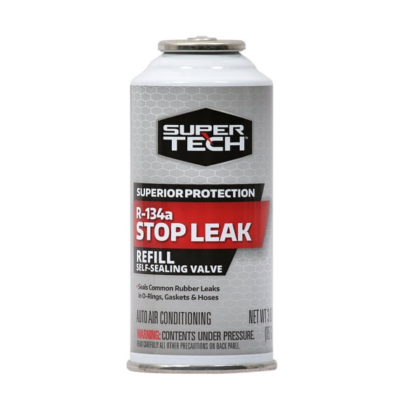 Super Tech Auto R-134a Refrigerant with Stop Leak, Self-sealing, 3 oz., Pack of 1, Vehicle Type Specific