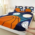 thumbnail image 3 of Feelyou Cartoon Basketball Game Full Size Sheets, Sport Gaming Gamer Bed Sheets, Teens Kids Boys Girls Sheet Sets, Microfiber Bedroom Decor, 4pcs, 3 of 7
