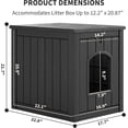 thumbnail image 2 of Cat Litter Box Enclosure, Plastic Hidden Litter Box Side Table with Openable Front Door, Waterproof & Weatherproof Cat Box Enclosure Cabinet for Indoor & Outdoor Use (Black), 2 of 7