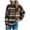 Brown, variant on Sweaters for Women Long Sleeve Round Neck Contrast Color Knitted Sweater Fall Winter Pullover Top