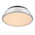 thumbnail image 2 of Yep by Golden Lighting Duncan 2-light Flush Mount in Matte Black and White shade, 2 of 4