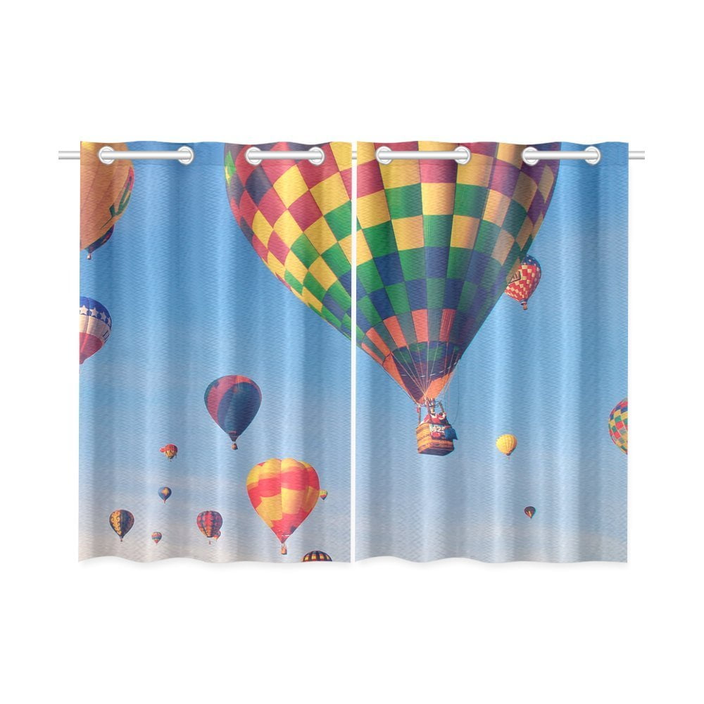 MYPOP Hot Air Balloon Window Curtain Kitchen Curtain 26x39 inches (Two