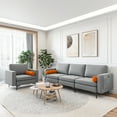 thumbnail image 2 of Costway Modular 3-Seat Sofa Couch with  Socket USB Ports & Side Storage Pocket Ash Grey, 2 of 10