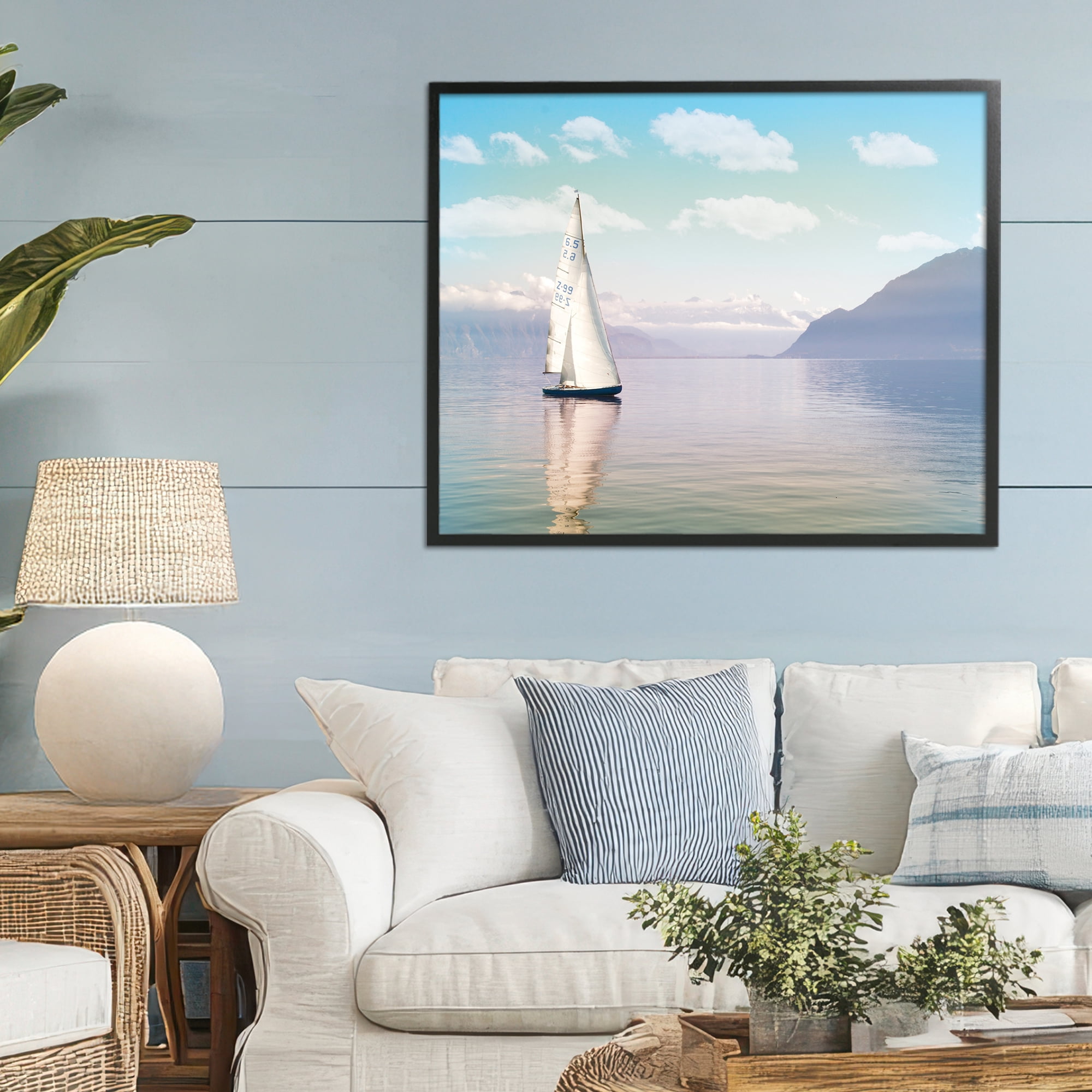 Stupell Industries Ocean Sails Lounging Black Framed Giclee Art, design by Marcus Prime