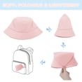 thumbnail image 5 of Zando 2 Pcs Cotton Kids Sun Hats Wide Brim UV Protection Toddler Sun Hat Summer Beach Toddler Bucket Hat for Boys Girls Outdoor White & Blue 2-7 Years, 5 of 7