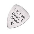 thumbnail image 4 of Titanium Steel Guitar Pick Necklace for Musical Use with Carved Letters Always & Forever 3931504, 4 of 8