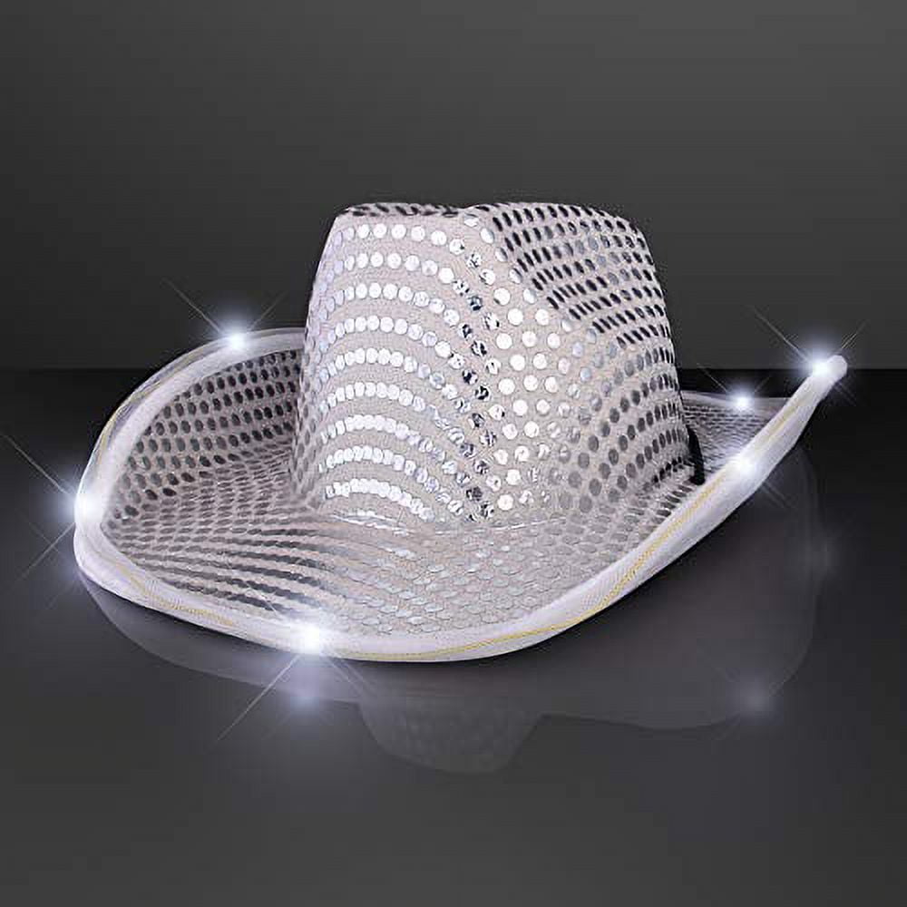 6969 Shiny Sequin Light Up Cowboy Hat Flashing Western Cowgirl Vintage 2e62bade-a38b-4374-a3b5-  main image 2