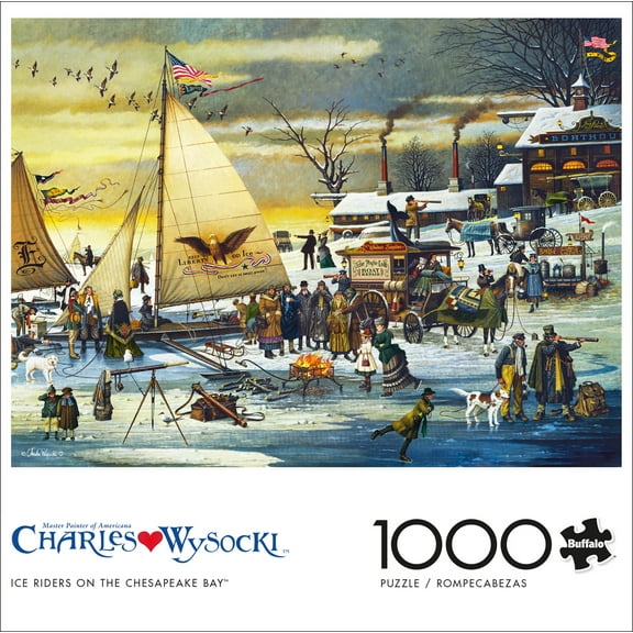Buffalo Games 1000-Piece Charles Wysocki Ice Riders on the Chesapeake Bay Interlocking Jigsaw Puzzle