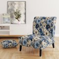 thumbnail image 2 of Designart "Bleu Blanc Ranunculus Charm II" Chaise d'Appoint Florale Bleue - Fauteuil de Cottage pour Salon, 2 of 7