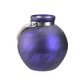 thumbnail image 2 of Kaemingk 14.5" Violet and Black Marbled Glass Hurricane with Rope Handle, 2 of 3