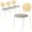 Grey, variant on LeisureMod Euston Dining Chair with Wicker Back and Upholstered Round Seat – Modern Accent Chairs with White Steel Base Set of 4