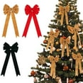 thumbnail image 7 of Moocorvic Red Velvet Pre-Tied Bows for Wreaths, Christmas Tree Topper, Room Wall Backdrop Decoration 14.3'', 7 of 7