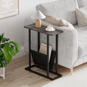Narrow Side Table with Storage - Rustic Accent Table for Small Spaces