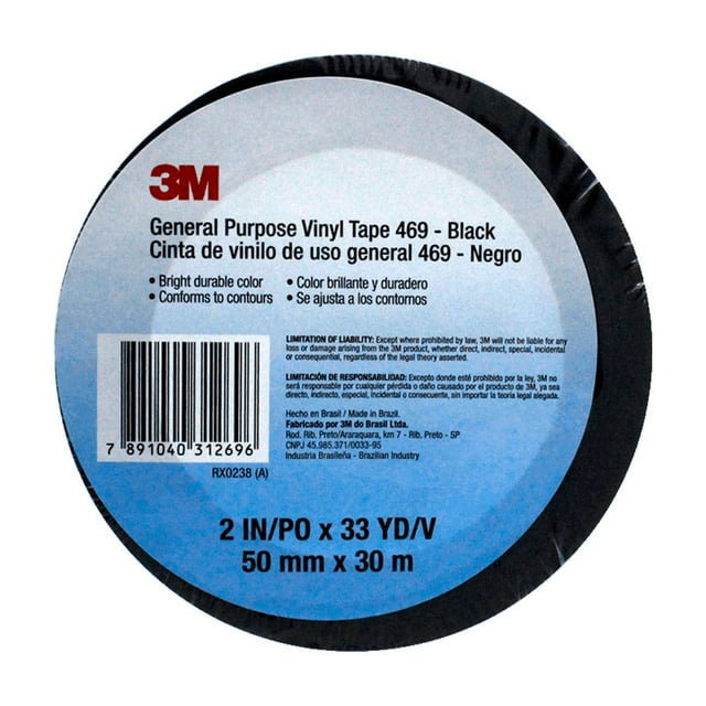 Cinta de vinilo uso general 3M 764 50 mm x 30 m Negro