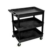 3 Shelf Large Black Tub Cart