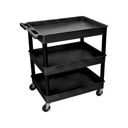 3 Shelf Large Black Tub Cart