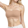 thumbnail image 3 of ZJXFGS Half Bras for Women Strapless Minimizer Bras Women's Strapless Push up Bras Without Shoulders And No Ring Wrapping Bandeau Bras for Women Plus Size Beige L, 3 of 9