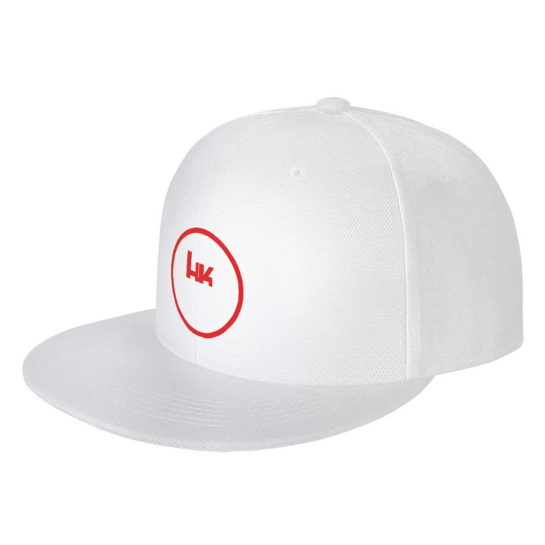 Cepten Men & Women Hip Hop Fashion With Hk Heckler Koch Logo Adjustable  Baseball Flat Bill Hat White