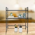thumbnail image 5 of Miumaeov 2-Tier Desktop Bookshelf H-Shaped Multipurpose Wooden Computer Desk Bookcase Storage Shelf Rack Organizer for Office, Dorm, Living Room, Bedroom, 5 of 9