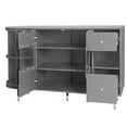 thumbnail image 4 of Rotating Storage Cabinet with 2 Doors and 2 Drawers Gray, 4 of 5