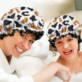 thumbnail image 6 of Shower Caps,White and Orange Of Leopard Print Waterproof Shower Cap for Women 4 Pieces,Double Reusable Hair Cover for Shower PEVA Elastic Stretch Hem, 6 of 7