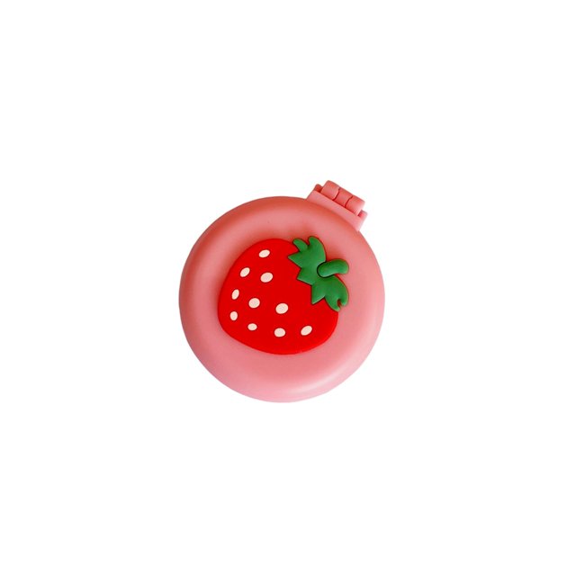 Cepillos para el cabello con espejo de viaje, espejo pequeño con cepillo, peine de bolsillo, mini peine redondo para el cabello, mini cepillo para el fresa rosa Fernando Mini cepillo de pelo