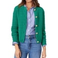 thumbnail image 1 of Suéter PRETTYGARDEN Cardigan tejido para mujer con botones verde talla S, 1 of 6