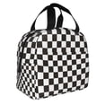 thumbnail image 2 of Easygdp Black and White Checkerboard Bolsa Térmica Premium - Tela Oxford Impermeable, Gran Capacidad, Bolsillo Frontal, Unisex para Trabajo, Escuela, Actividades al Aire Libre y Picnics, 2 of 8