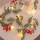 thumbnail image 4 of Puntoco Nuevas luces LED de alambre de cobre, agujas navideñas, conos, luces de decoración navideña de algodón rojo, colgantes para árboles de Navidad, 4 of 6