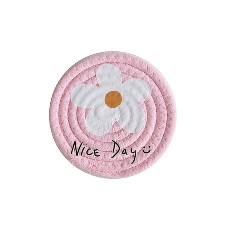 

Adorable Flower Pattern Placemat More Thicken Cute Cotton Rope Dinner Mat for Home