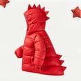 thumbnail image 5 of Chiccall Toddler Kids Cute Dinosaur Quilted Winter Coat Boys Girls Hooded Zip Padded Jacket Outerwear for Boys Girls Red 7-8 Years, 5 of 10