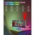 thumbnail image 6 of Wiher Projection Alarm Clock,7.4 in LED Mirror Digital Clocks Projection on Ceiling Wall,with RGB Night Light,USB C Charging Port,Auto Dimming,Modern Desk Clock for Bedroom Decor - Rose Gold, 6 of 9
