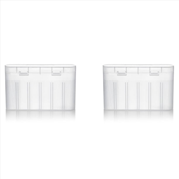 2X Caja de Almacenamiento Impermeable para Pilas AA y AAA 18650, Estuche Protector Portátil, Organizador para 6 Pilas 18650